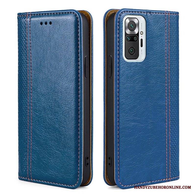 Etui Na Telefon do Xiaomi Redmi Note 10 Pro Etui Folio Przeszycia Ze Skóry Liczi