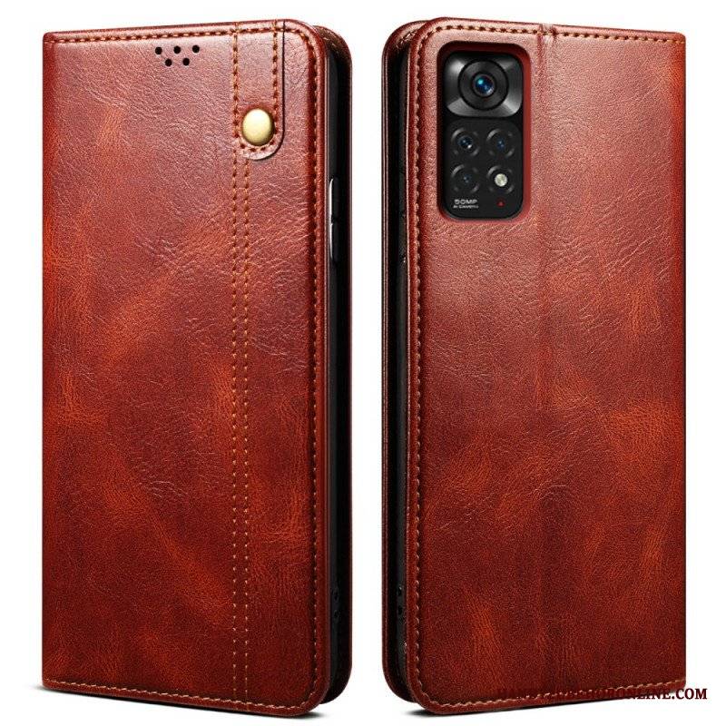 Etui Na Telefon do Xiaomi Redmi Note 11 / 11S Etui Folio Woskowana Sztuczna Skóra