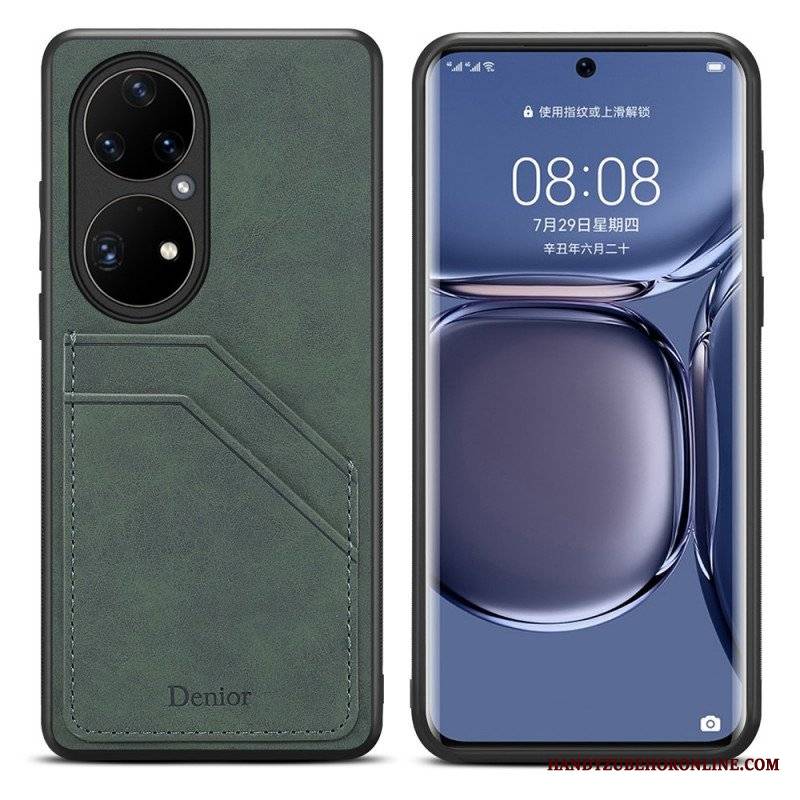 Etui do Huawei P50 Pro Etui Na Karty Z Podwójnymi Przegródkami Denior