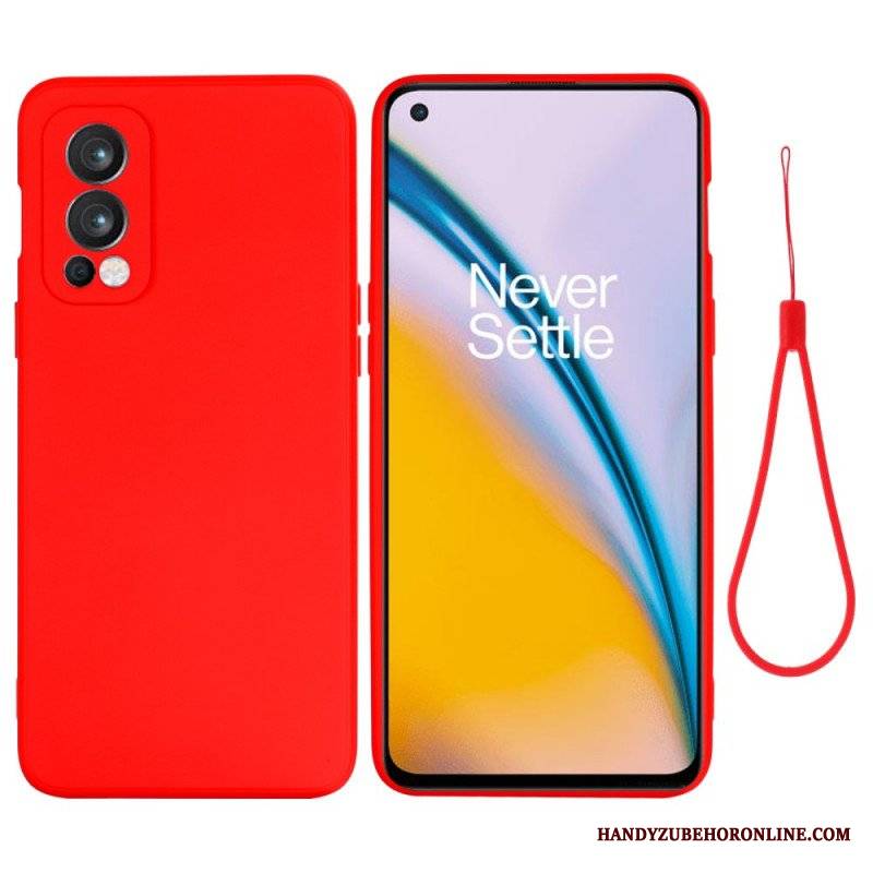 Etui do OnePlus Nord 2 5G Płynny Silikon Ze Smyczą