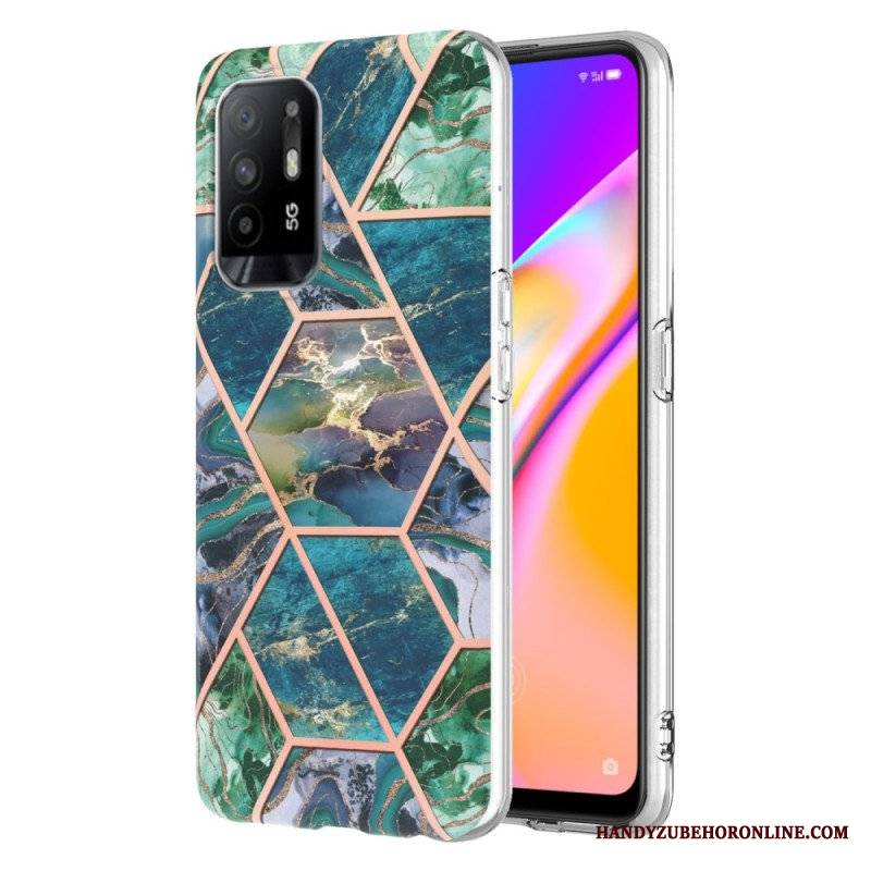 Etui do Oppo A94 5G Błyszczący Geometryczny Marmur