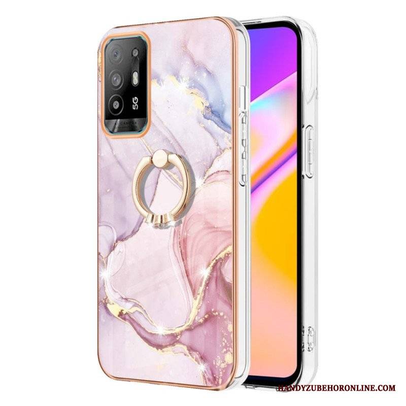 Etui do Oppo A94 5G Marmur Z Pierścieniem