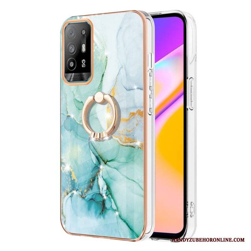 Etui do Oppo A94 5G Marmur Z Pierścieniem