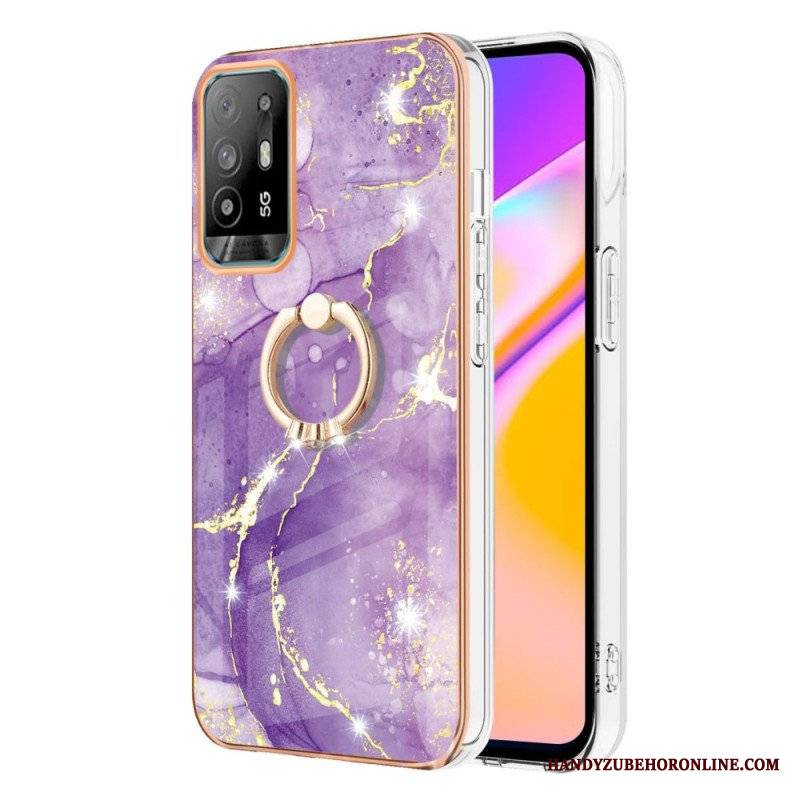 Etui do Oppo A94 5G Marmur Z Pierścieniem