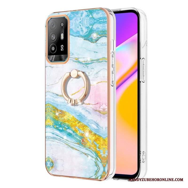 Etui do Oppo A94 5G Marmur Z Pierścieniem