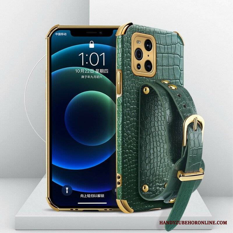 Etui do Oppo Find X3 Pro Pasek Krokodyla