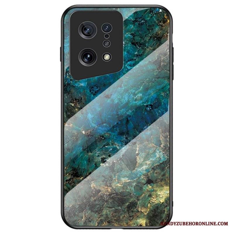 Etui do Oppo Find X5 Kolorowe Marmurowe Szkło Hartowane