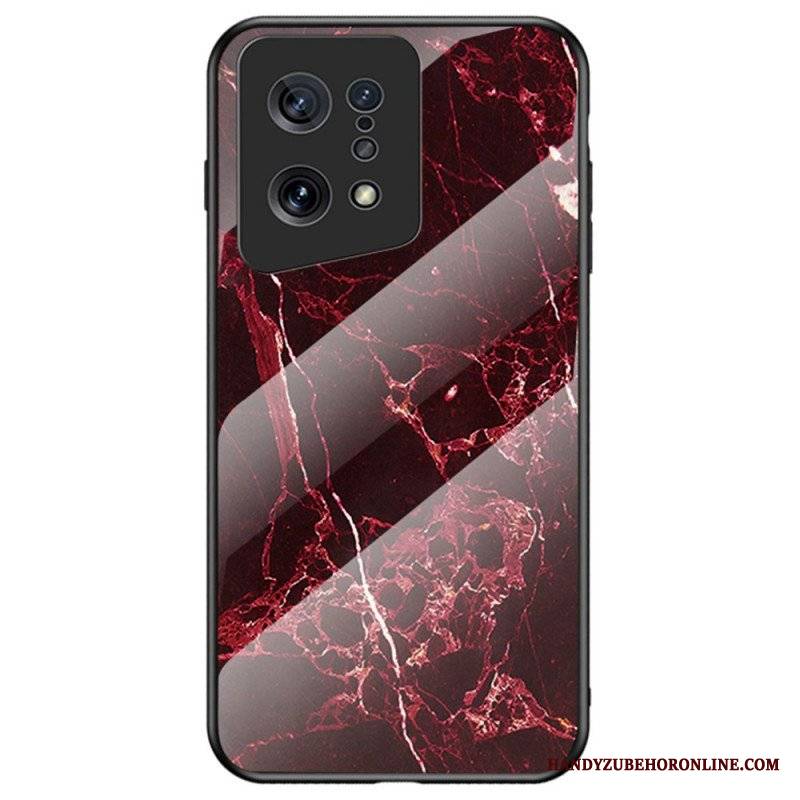 Etui do Oppo Find X5 Kolorowe Marmurowe Szkło Hartowane