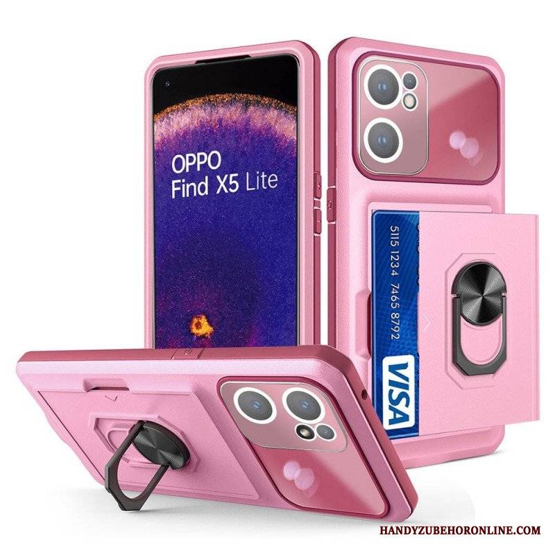 Etui do Oppo Find X5 Lite Uchwyt Na Pierścień I Uchwyt Na Kartę