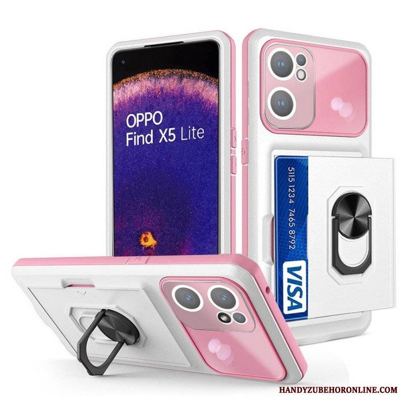 Etui do Oppo Find X5 Lite Uchwyt Na Pierścień I Uchwyt Na Kartę