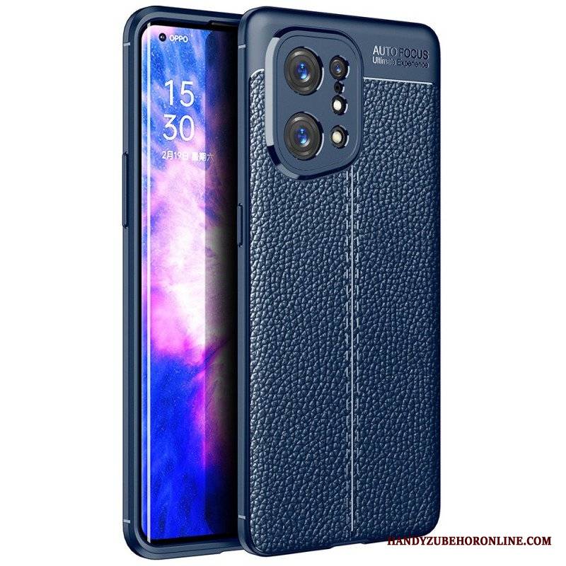 Etui do Oppo Find X5 Podwójna Linia Liczi Z Efektem Skóry