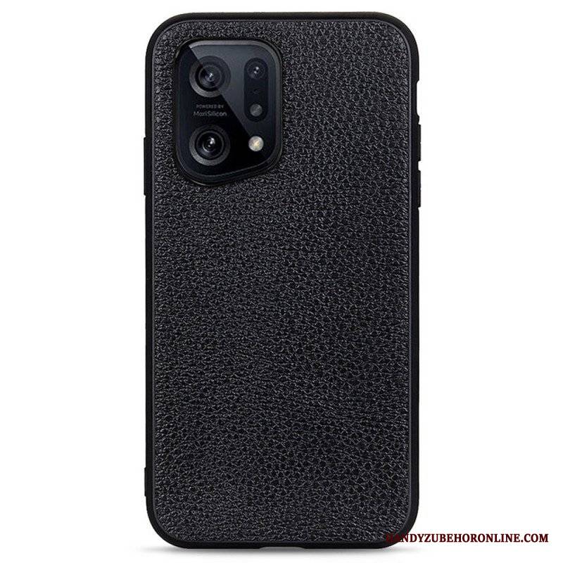 Etui do Oppo Find X5 Prawdziwa Skóra Litchi