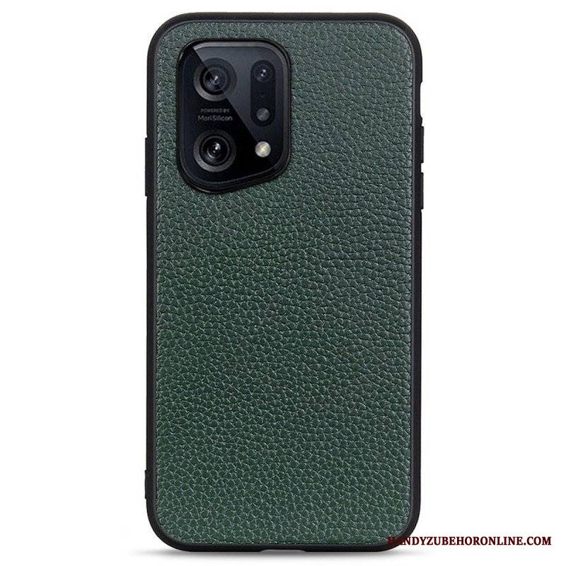 Etui do Oppo Find X5 Prawdziwa Skóra Litchi