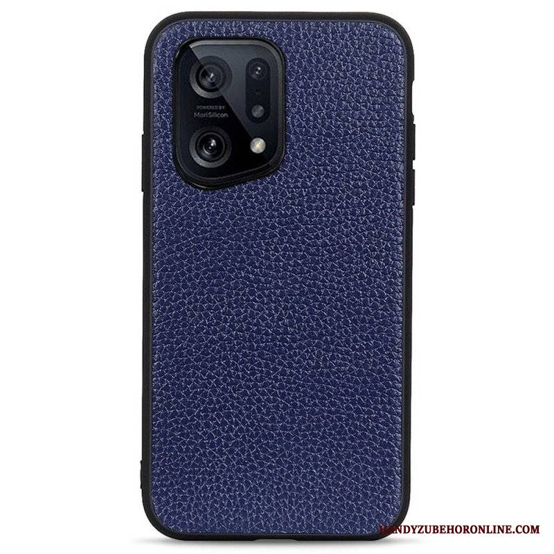 Etui do Oppo Find X5 Prawdziwa Skóra Litchi