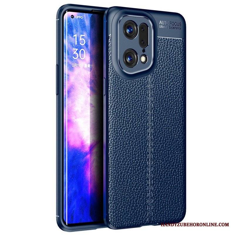 Etui do Oppo Find X5 Pro Efekt Skóry Liczi Z Podwójną Linią