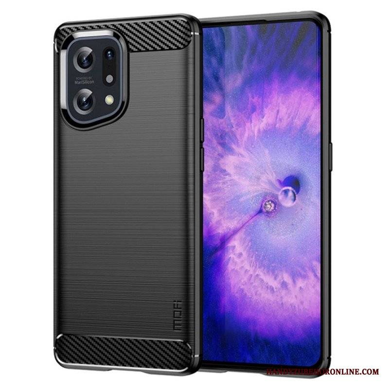 Etui do Oppo Find X5 Szczotkowane Włókno Węglowe Mofi