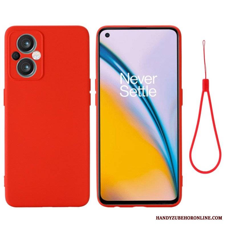 Etui do Oppo Reno 8 Lite z Łańcuch Płynny Silikon W Paski