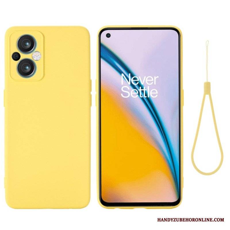 Etui do Oppo Reno 8 Lite z Łańcuch Płynny Silikon W Paski