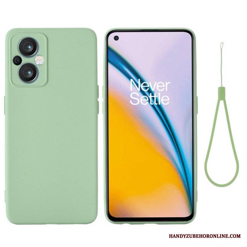 Etui do Oppo Reno 8 Lite z Łańcuch Płynny Silikon W Paski