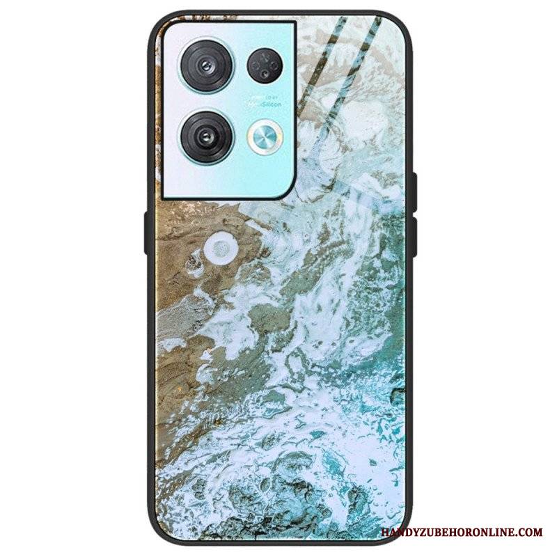 Etui do Oppo Reno 8 Pro Szkło Hartowane W Kolorach Marmuru