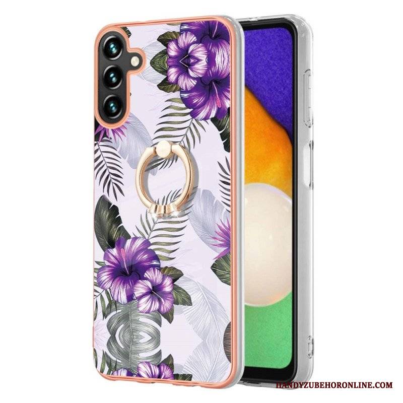 Etui do Samsung Galaxy A13 5G / A04s Kwiaty Wspornika Pierścieniowego