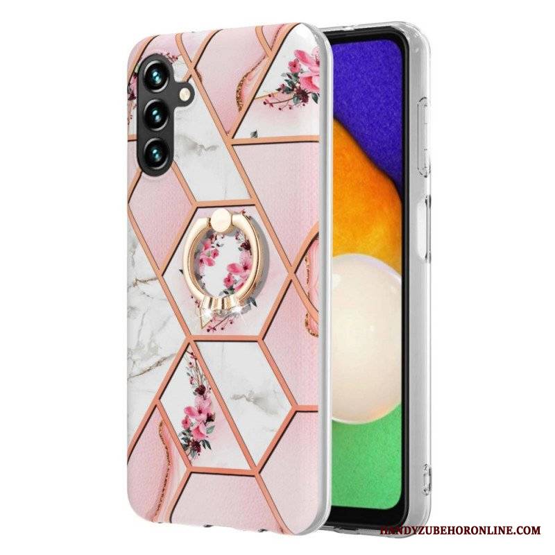 Etui do Samsung Galaxy A13 5G / A04s Marmur Ze Wspornikiem Pierścienia