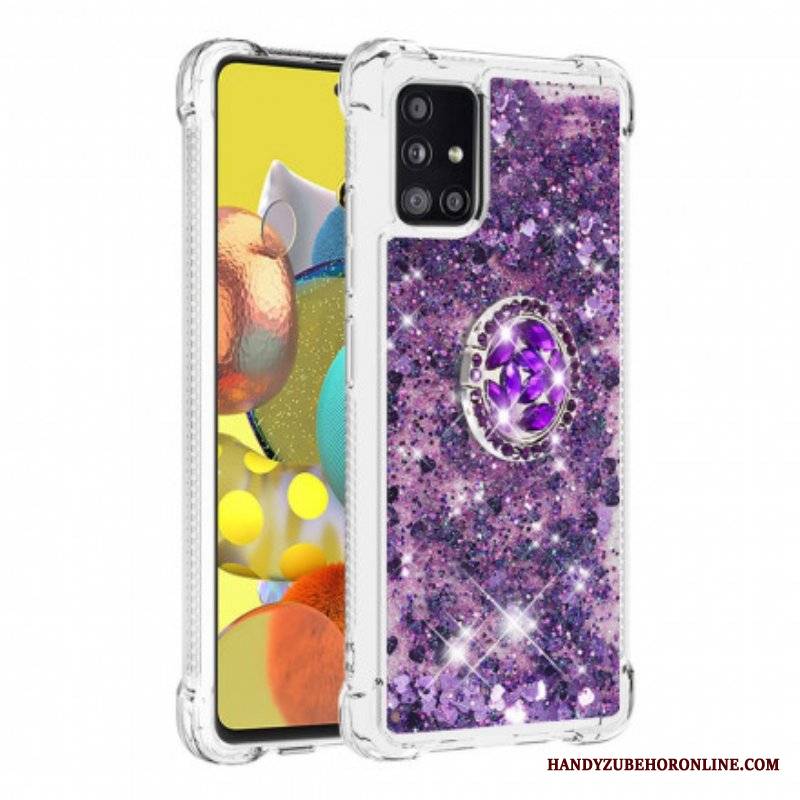 Etui do Samsung Galaxy A51 5G Cekiny Z Podparciem Pierścienia