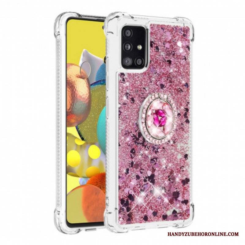 Etui do Samsung Galaxy A51 5G Cekiny Z Podparciem Pierścienia