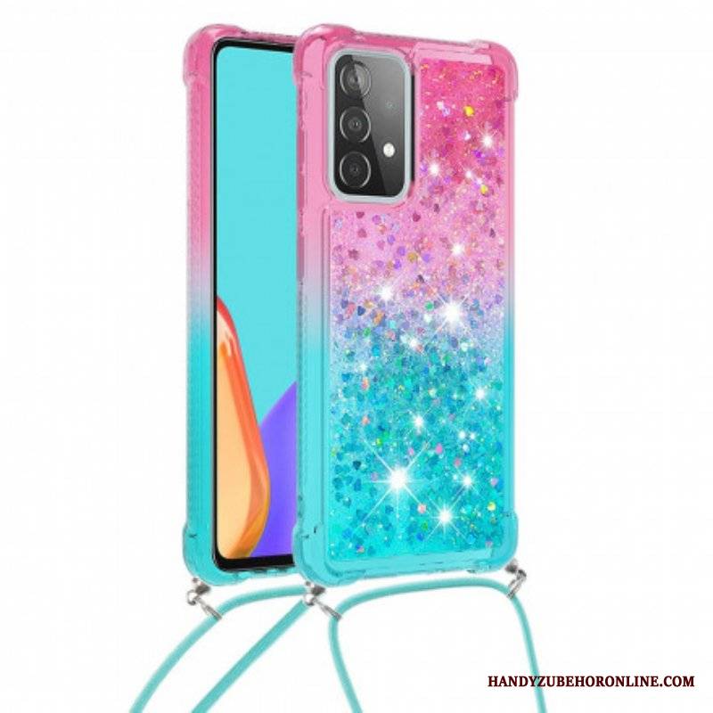 Etui do Samsung Galaxy A52 4G / A52 5G / A52s 5G Silikonowe Cekiny I Sznurek