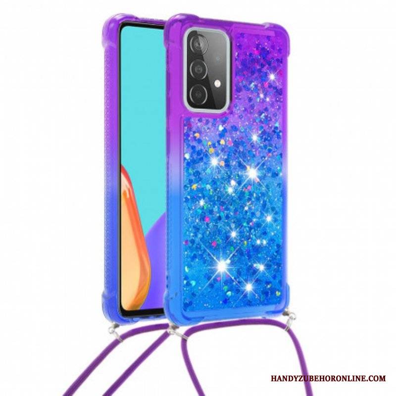 Etui do Samsung Galaxy A52 4G / A52 5G / A52s 5G Silikonowe Cekiny I Sznurek