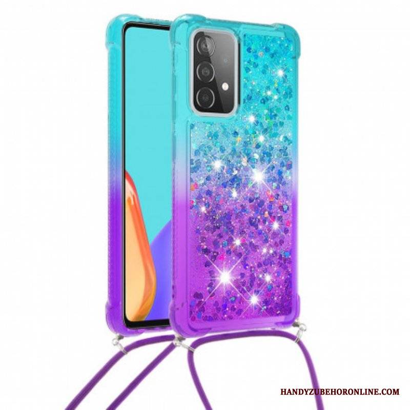 Etui do Samsung Galaxy A52 4G / A52 5G / A52s 5G Silikonowe Cekiny I Sznurek