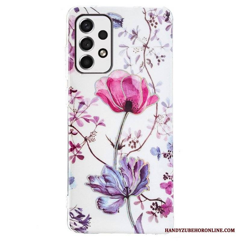 Etui do Samsung Galaxy A53 5G Marmurkowe Kwiaty