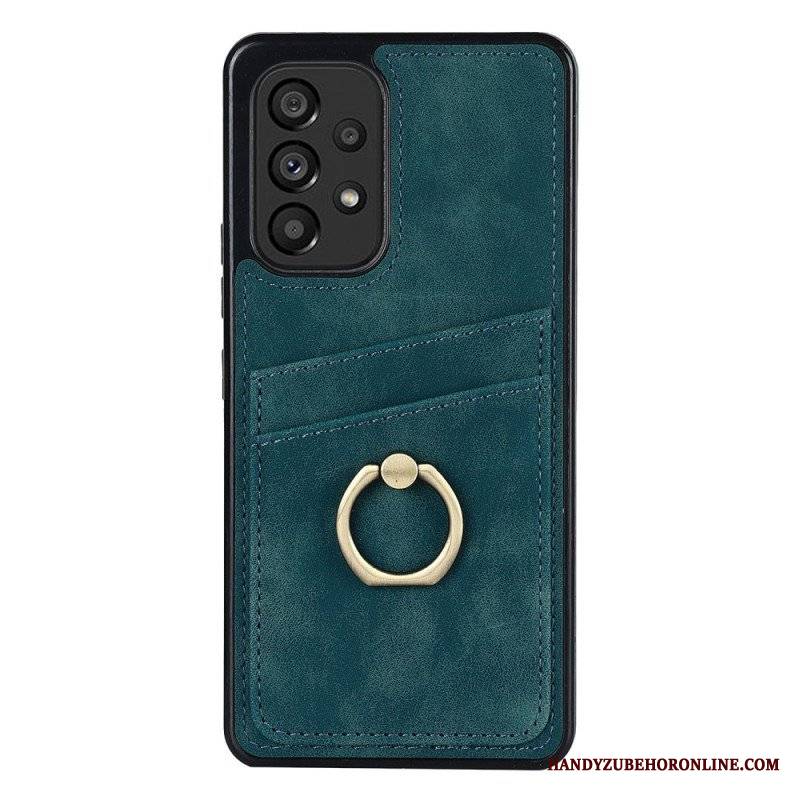 Etui do Samsung Galaxy A53 5G Vintage Wspornik Pierścieniowy I Uchwyt Na Kartę