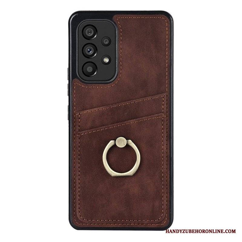 Etui do Samsung Galaxy A53 5G Vintage Wspornik Pierścieniowy I Uchwyt Na Kartę