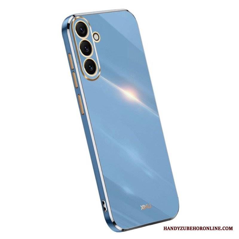 Etui do Samsung Galaxy A54 5G Silikonowe Złote Krawędzie