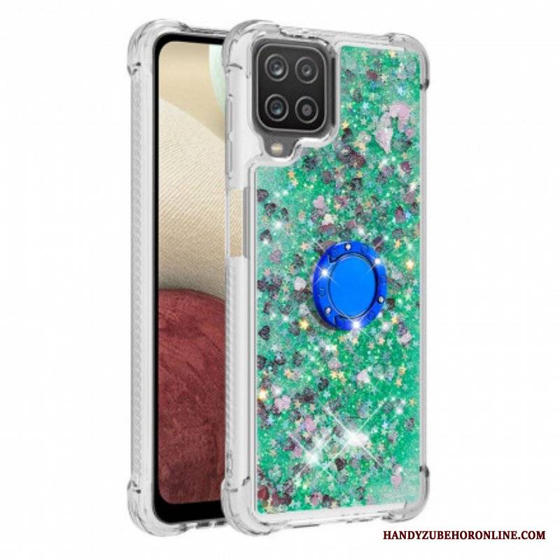 Etui do Samsung Galaxy M12 / A12 Cekiny Z Podparciem Pierścienia