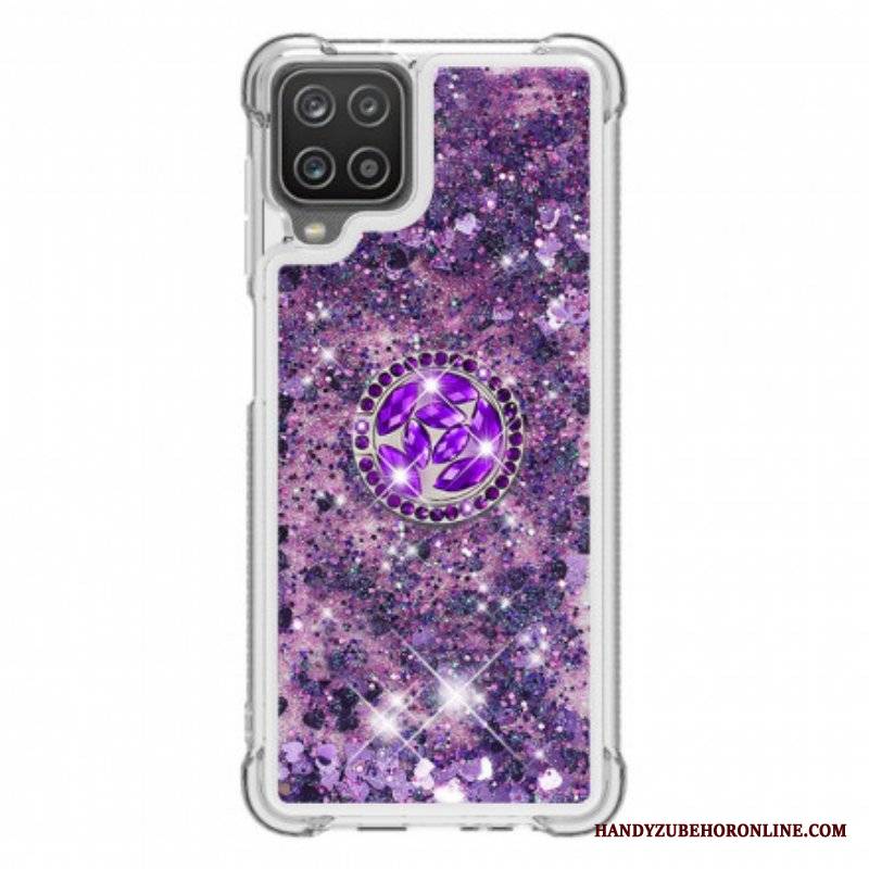 Etui do Samsung Galaxy M12 / A12 Cekiny Z Podparciem Pierścienia