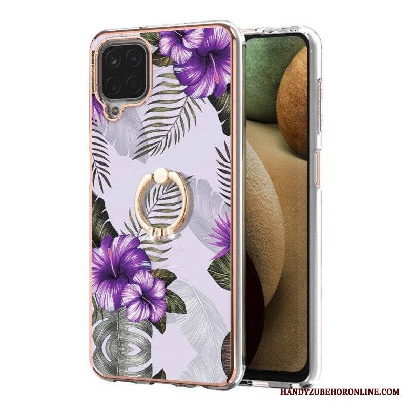 Etui do Samsung Galaxy M12 / A12 Kwiaty Wspornika Pierścieniowego