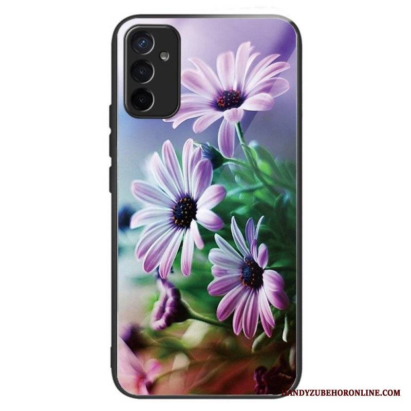 Etui do Samsung Galaxy M13 Kwiaty Ze Szkła Hartowanego