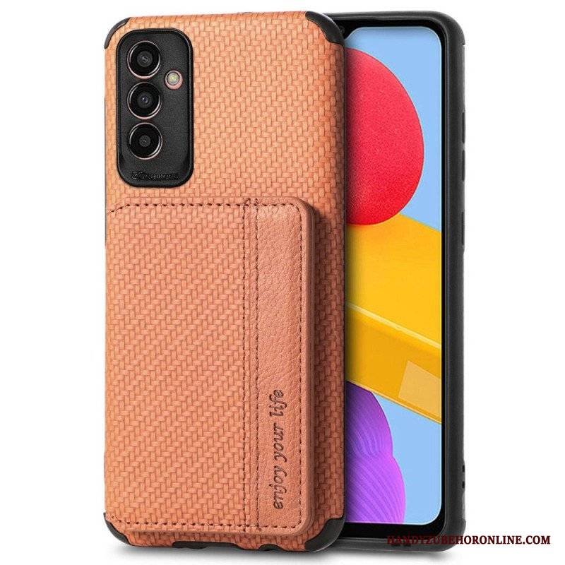 Etui do Samsung Galaxy M13 Portfel Portfel Z Włókna Węglowego I Magnesu