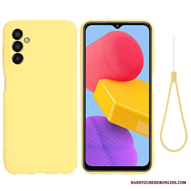 Etui do Samsung Galaxy M13 Płynny Silikon Ze Smyczą