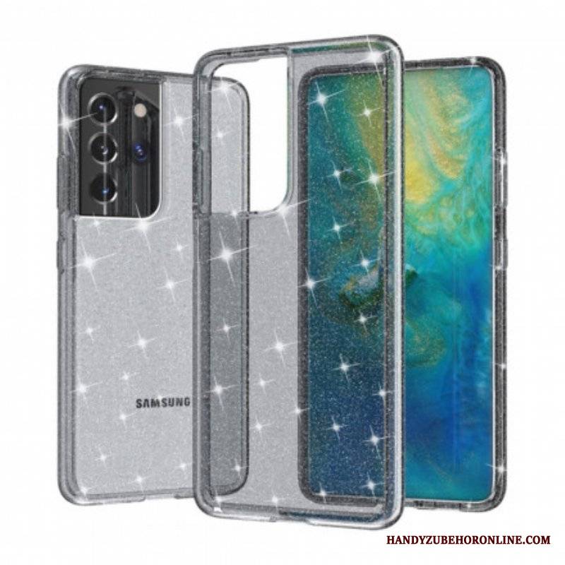 Etui do Samsung Galaxy S21 Ultra 5G Przezroczyste Cekiny