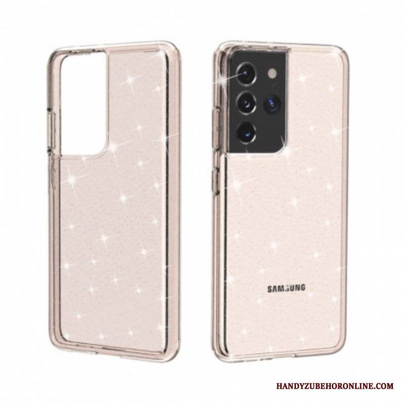 Etui do Samsung Galaxy S21 Ultra 5G Przezroczyste Cekiny