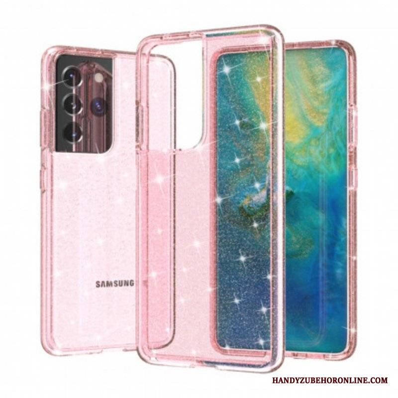 Etui do Samsung Galaxy S21 Ultra 5G Przezroczyste Cekiny