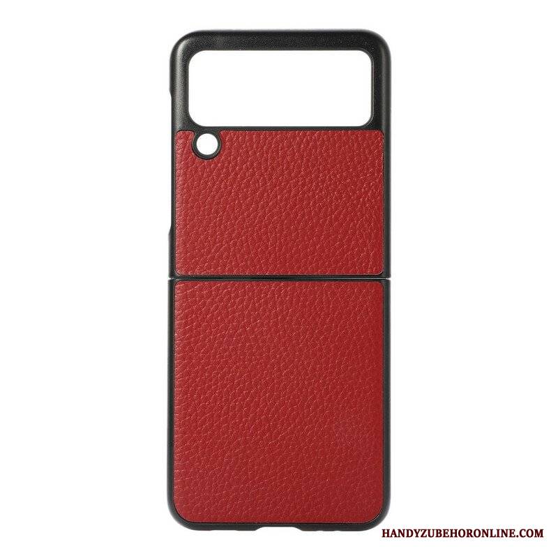 Etui do Samsung Galaxy Z Flip 3 5G Etui Folio Oryginalna Skóra W Kolorze Liczi