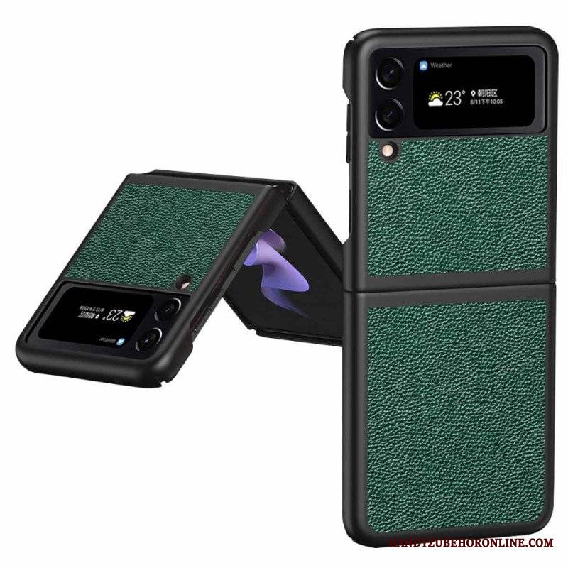 Etui do Samsung Galaxy Z Flip 4 Etui Folio Oryginalna Skóra W Kolorze Liczi