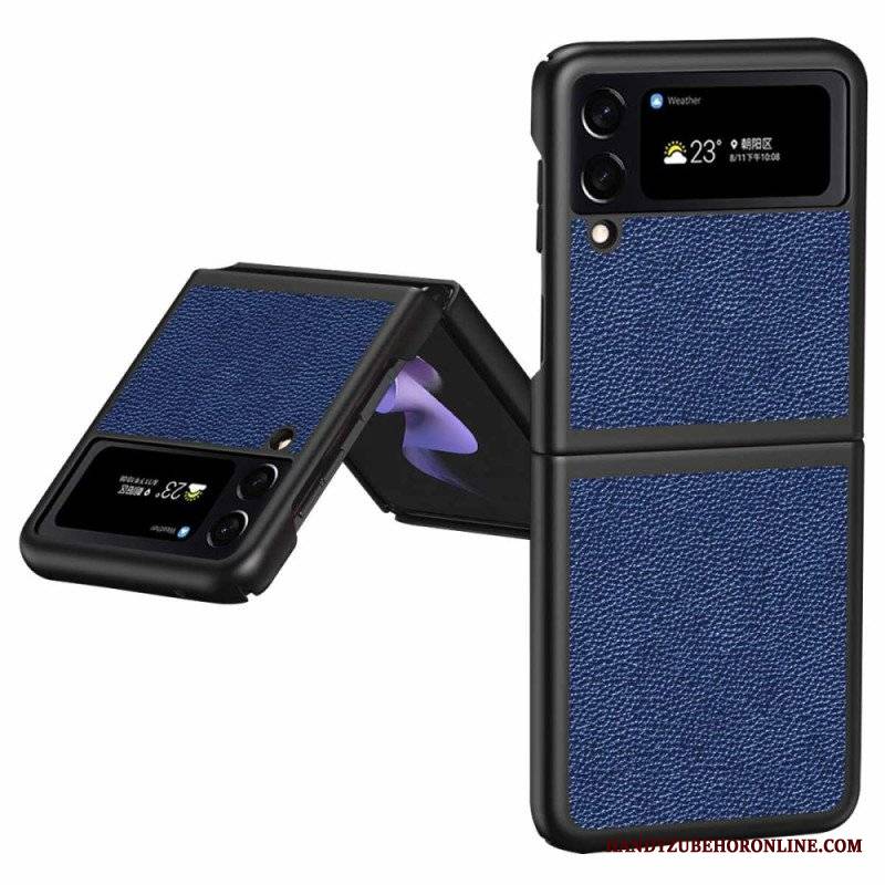 Etui do Samsung Galaxy Z Flip 4 Etui Folio Oryginalna Skóra W Kolorze Liczi