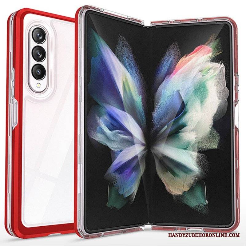 Etui do Samsung Galaxy Z Fold 3 5G Przezroczyste Hybrydowe Kolorowe Krawędzie