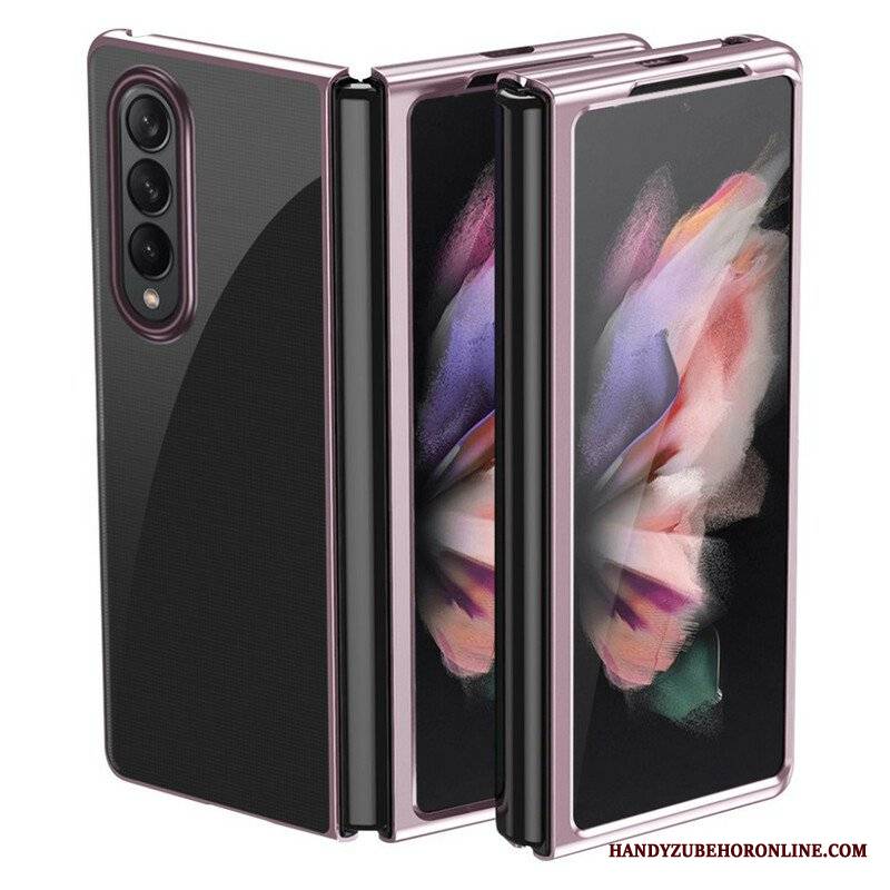 Etui do Samsung Galaxy Z Fold 3 5G Przezroczyste Metalowe Krawędzie