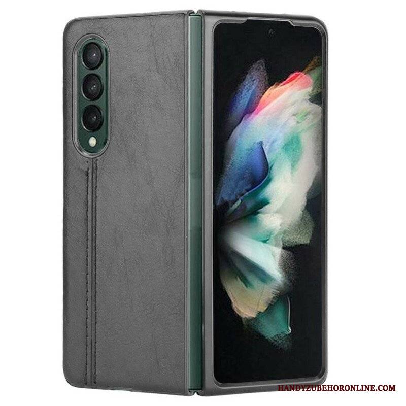 Etui do Samsung Galaxy Z Fold 3 5G Skórzany Efekt Couture